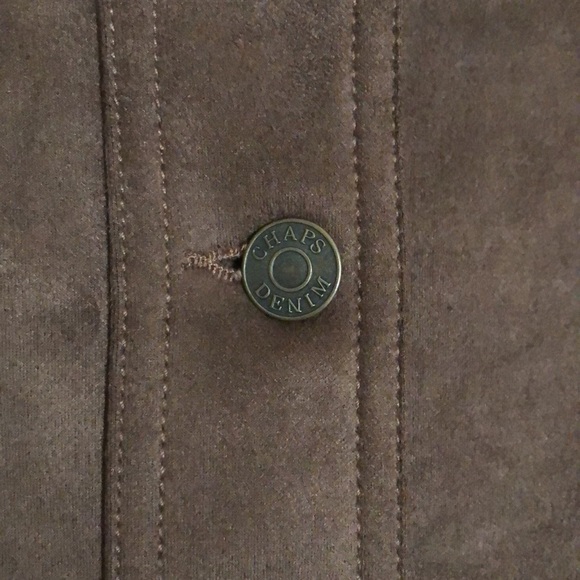🤎Chaps Denim Brown Suede Mini Skirt Buttons Spring Fall Size 8 Large Medium🤎 - Picture 4 of 9